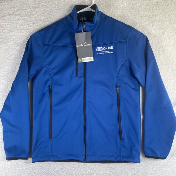 NEW Eddie Bauer Jacket Mens Medium Blue Stoughton Weather Resist Softshell - Picture 1 of 16
